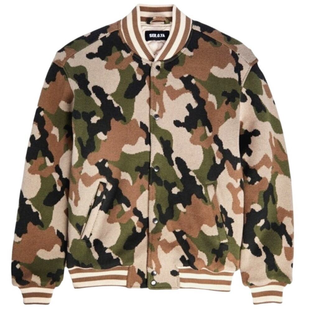 SER.O.YA - Bryan Camouflage Bomber w/ Tags - Picture 1 of 5